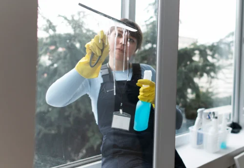 Nettoyage de vitres intérieures et extérieures à la Baronnie